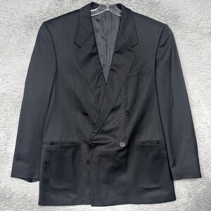 VTG Versace Classic V2 Blazer Men's Sz 42R Black Double Breasted Sport Coat